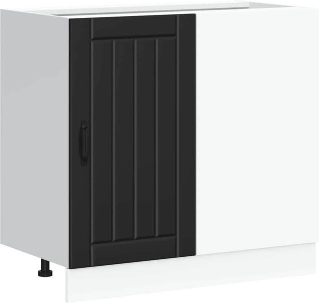 vidaXL Küchenunterschrank Lucca in Schwarz aus Holzwerkstoff mit matten Schranktüren, B/T/H: 46 x 46 x 81,5 cm - Bild 1