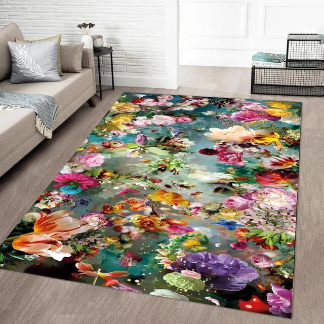 Lodestar Boho Teppich mit Rosenblüten-Design, bunt, B/B: 120 x 160 cm - Bild 1