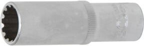 BGS Steckschlüssel-Einsatz Gear Lock tief 10354, Antrieb 3/8 Zoll (10 mm), SW 14 mm, silber - Bild 1