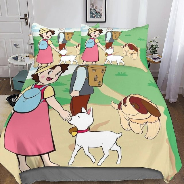 Heidi Das Mädchen aus den Alpen Bettwäsche-Set 3-teilig aus Mikrofaser, Mehrfarbig, B/H: 135 x 200 cm - Bild 1