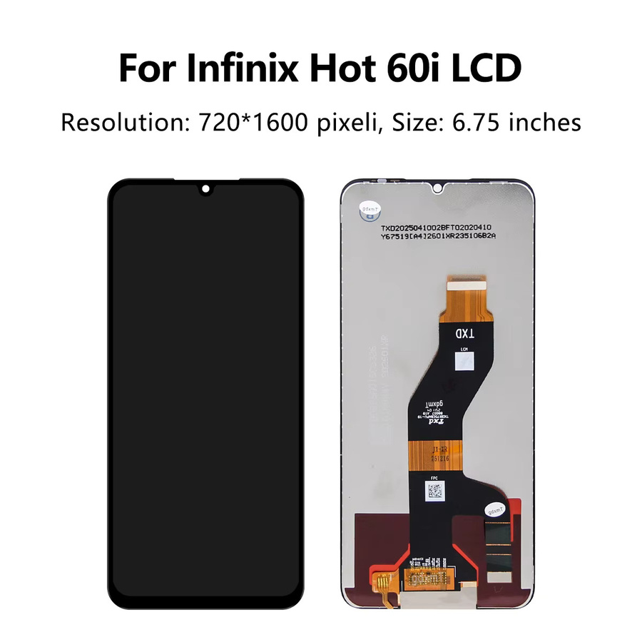 Infinix Hot 60i 5G LCD-Display Ersatzteil mit Touchscreen-Digitizer in Schwarz, 6,75 Zoll, Modell X6730 - Bild 3