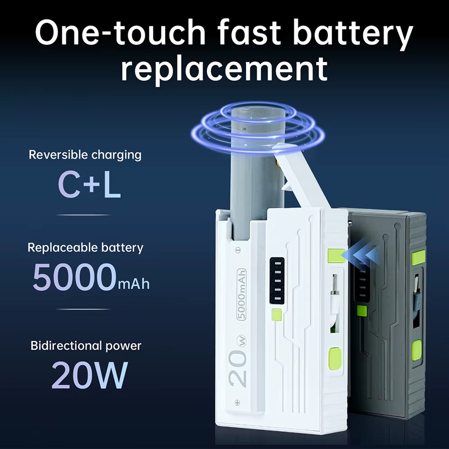Ziqqucu Powerbank-Gehäuse DIY-Kit für 21700 Batterien mit USB-C 20W Schnellladung in Grau - Bild 2