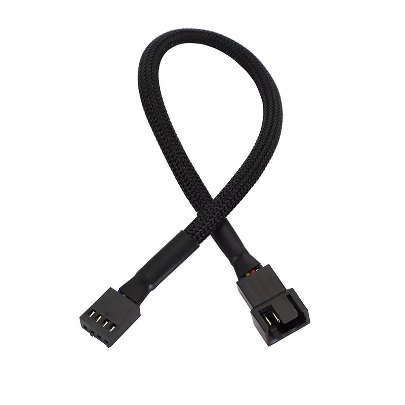JCD 4-poliges PWM-Lüfter-Verlängerungskabel in Schwarz für Computer-CPU-Lüfteranschluss - Bild 2