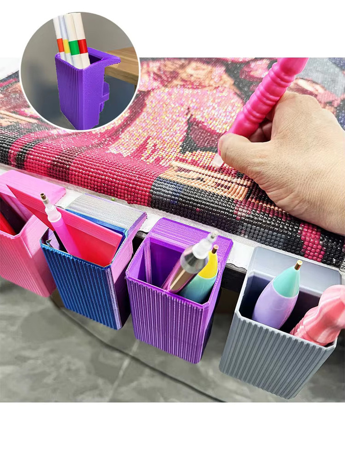 QIZITENG 5D Diamantmalerei Zubehör Set mit Punkt Bohrer Stifthalter und Aufbewahrungsbox in Multicolour - Bild 3