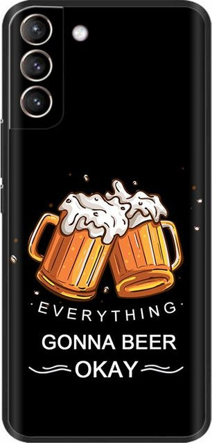Samsung Galaxy S25 FE Handyhülle mit Schmetterlings-Design und Kamera-Schutz aus weichem Flüssigsilikon in Schwarz - Bild 1