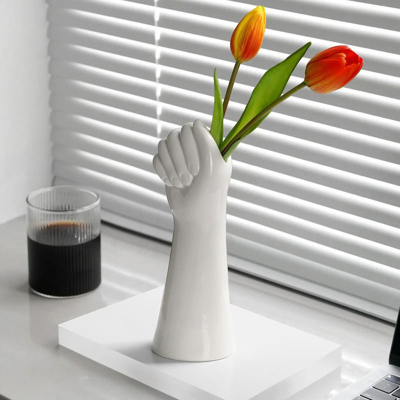 Handgeformte Keramikvase von Yiran Furniture für Blumenarrangements und Trockenblumen als dekoratives Element für deinen Esstisch oder das Wohnzimmer - Bild 2