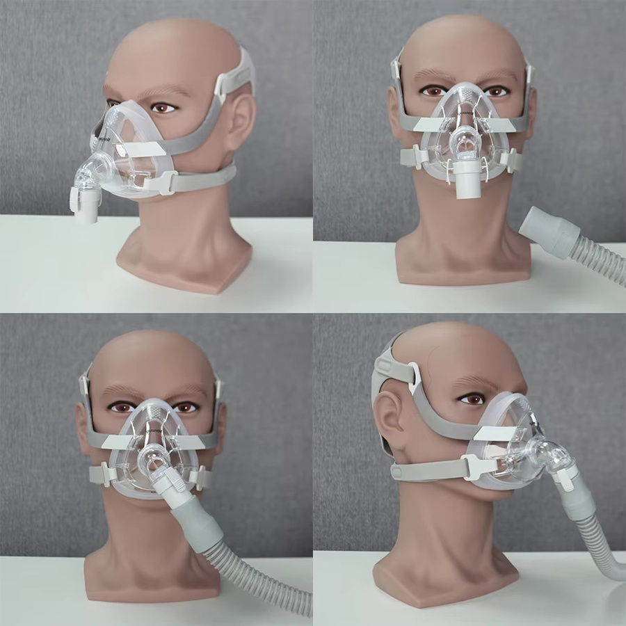 YuWell YF-02 CPAP-Vollmaske mit Kopfbedeckung in Weiß für CPAP APAP BIPAP Luftatmungsmaschinen bei Schlafapnoe und Schnarchen - Bild 2