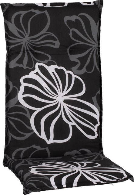 NYVI Gartenstuhl-Auflage Barcelona Hochlehnerauflage für Gartenstühle in Black Flower - Bild 1