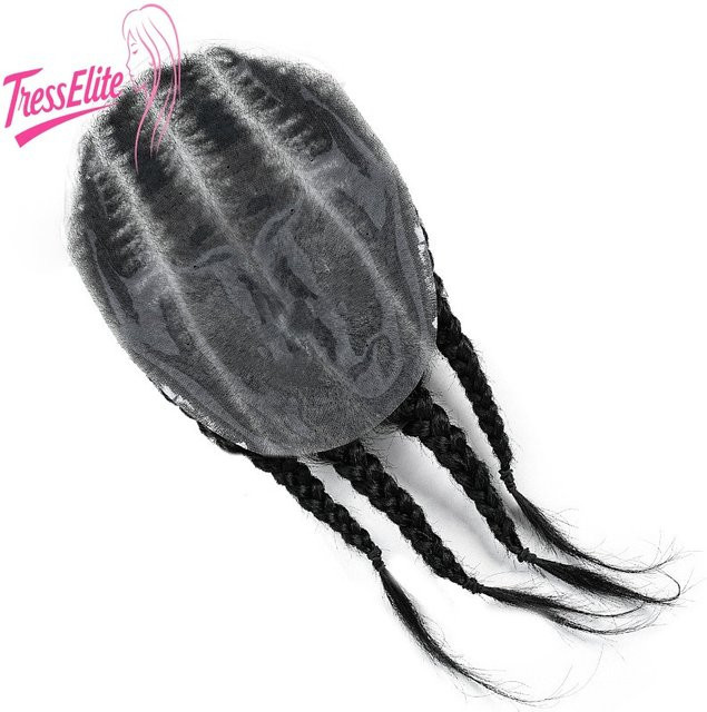 GloTress Dirty Braid Haarteil, afrikanische Zopfperücke aus Echthaar, Herren - Bild 1