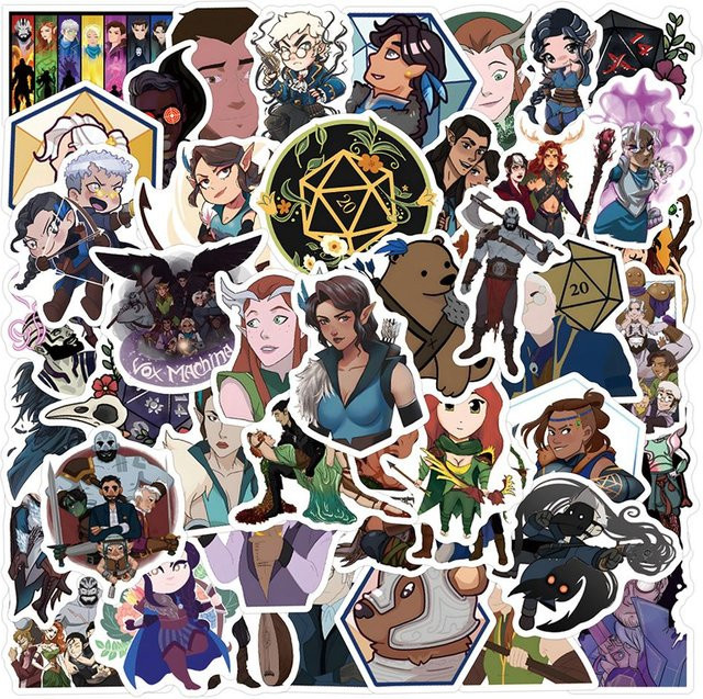 The Legend Of Vox Machina Cartoon Aufkleber Set von Binchi Outdoor Product in Multicolour für Laptop, Handy und Notizbuch - Bild 1