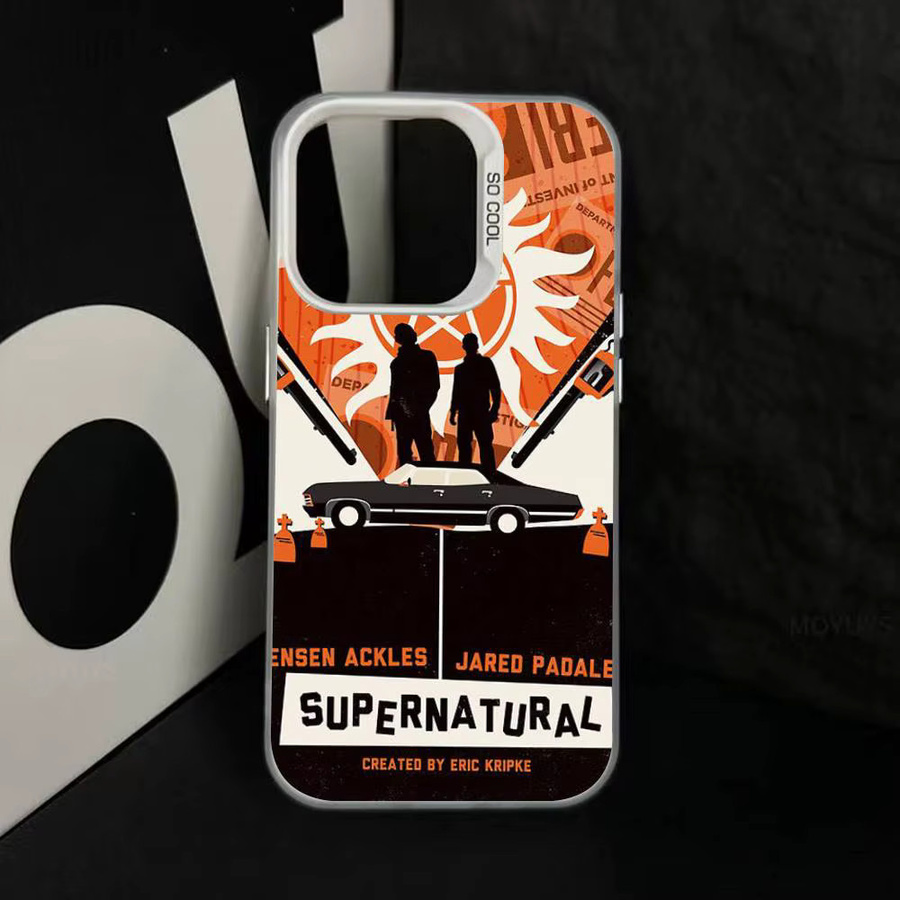 Mesuca Stoßfeste Handyhülle S-Supernatural für iPhone 11 bis 17 Pro Max Plus in Silber und Multicolour - Bild 3
