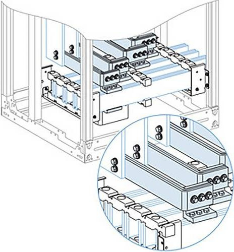 Schneider Electric PrismaSeT-P DECO-DEBRO Verbindung vertikale Sammelschiene bis 1200A mit horizontaler Sammelschiene in Silber - Bild 1
