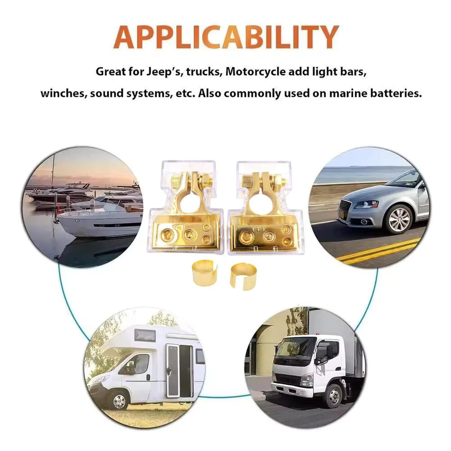 Batteriekopf für Auto-Audio-Modifikationen mit positiven und negativen Anschlüssen in Gold - Bild 4