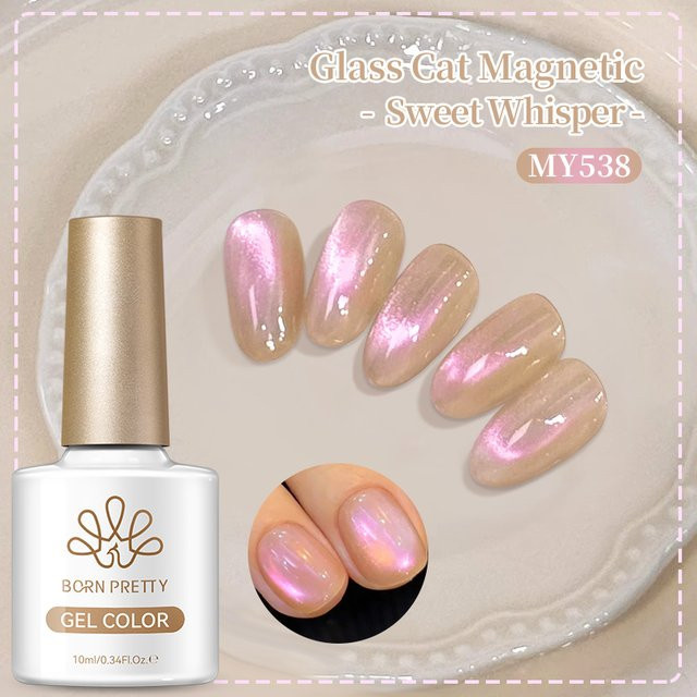BORN PRETTY Sweet Whisper Magnetischer Augengel-Nagellack, Rosa Grün Glitzer - Bild 1