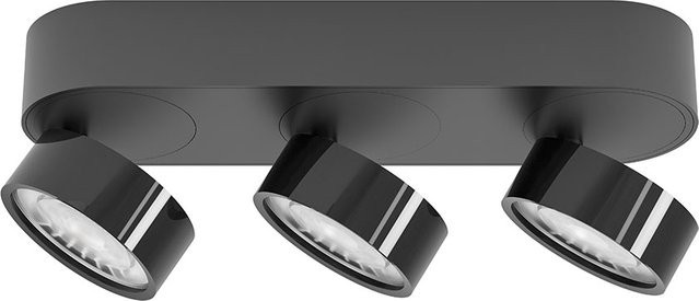 LUX-IT Swing 95 Round LED-Deckenstrahler 3-flammig in Schwarz und Schwarzchrom, dimmbar, warmweiß 2700K - Bild 1