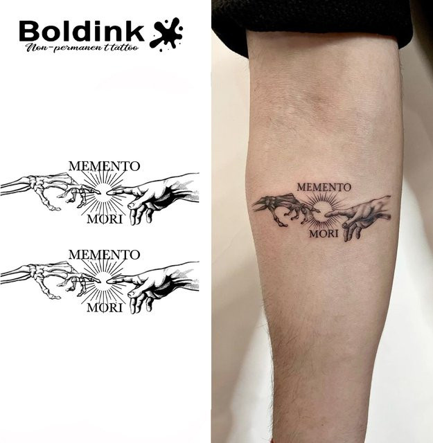 Boldink Memento Mori Hand Temporäres Tattoo, Unisex - Bild 1