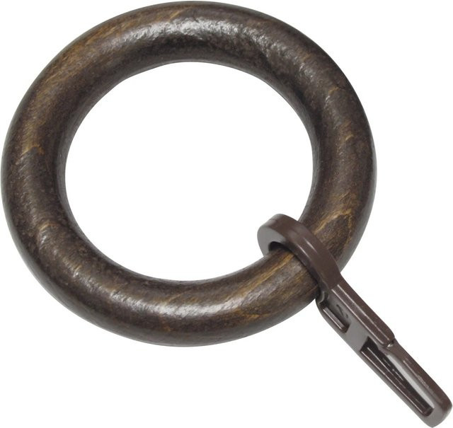 Gardinia Gardinenringe Lugano aus Holz in Kolonial Braun für Ø 28 mm, 10er Pack - Bild 1