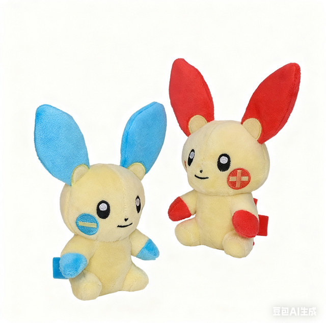 TAKARA TOMY Pokémon Plusle Minun, Plüschtiere, 14 cm - Bild 1