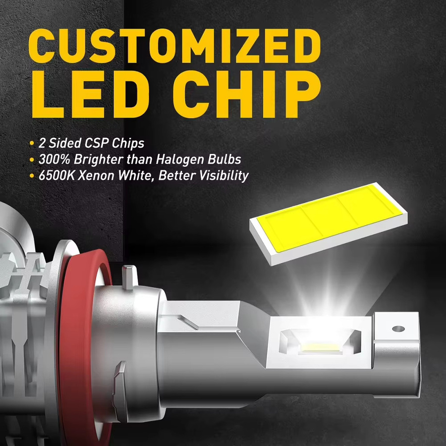 XMSJ LED Autolampen Set 2er Pack H7 H4 H11 9005 mit Canbus in Weiß und Gold für Nebelscheinwerfer und Tagfahrlicht 12V - Bild 2
