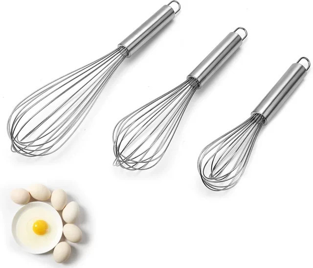 DUTRIEUX Schneebesen aus Edelstahl in Silber für die Küche zum Aufschlagen von Eiern, Sahne und Butter - Bild 1