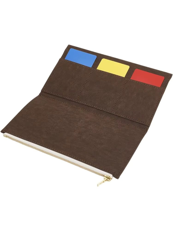 Reisende Notebook Reißverschlusstasche in Braun für 8x4,7 Zoll als Einlegetasche für Planer und Reisepass mit Kartenfach - Bild 5
