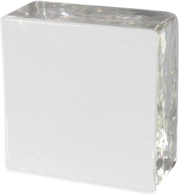Fuchs Design Glasziegel Crystal Collection, transparent und weiss, satiniert, B/H: 10 x 10 cm, Tiefe: 5 cm - Bild 1