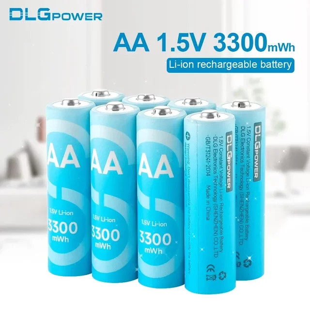 DLGPOWER AA/AAA 1,5V Lithium-Akkus in Blau für Fernbedienungen, Spielzeug, Kameras und Gamepads - Bild 1