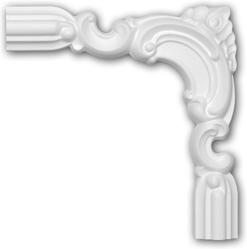Profhome Decor Eckelement Zierelement 152297 in Weiß aus Kunststoff mit klassischem Design - Bild 1