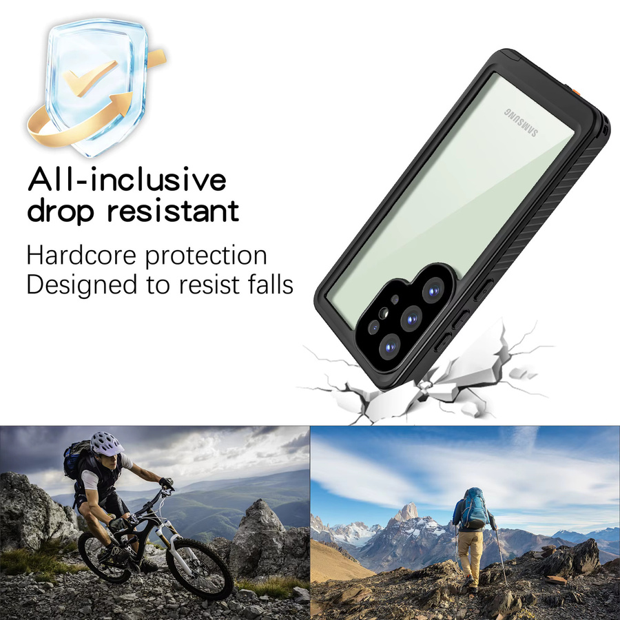 Shellbox Bestseller wasserdichte Handyhülle mit IP68 Schutz und Objektivschutz für Samsung Galaxy S25 Ultra, S24 und S23 Serie in Schwarz - Bild 3