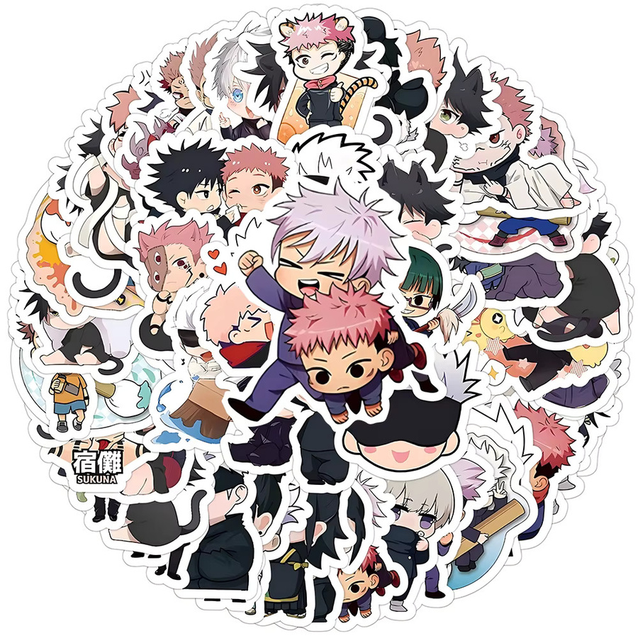 Bandai Jujutsu Kaisen Aufkleber, Kawaii Anime, 10/30/60 Stück - Bild 2