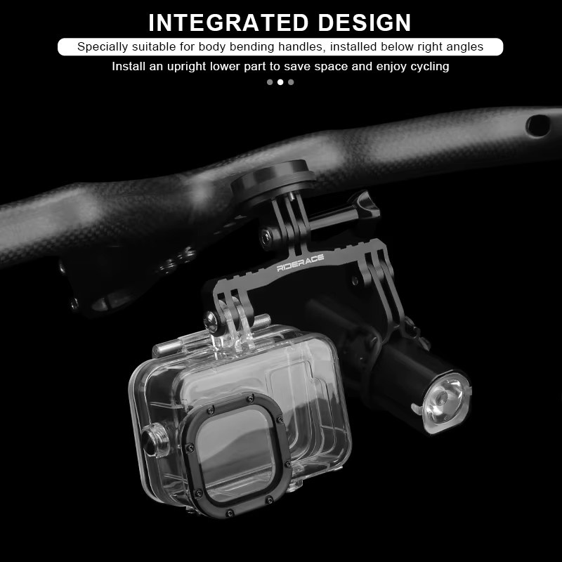 Doppelhalterung aus Aluminiumlegierung für GoPro und Fahrradcomputer in Schwarz - Bild 2