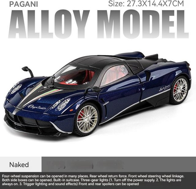 Linyi toy car Pagani Huayra Dinastia Sportwagen Modell, 1:18, Metall, mit Licht und Sound, ab 14 Jahren - Bild 1