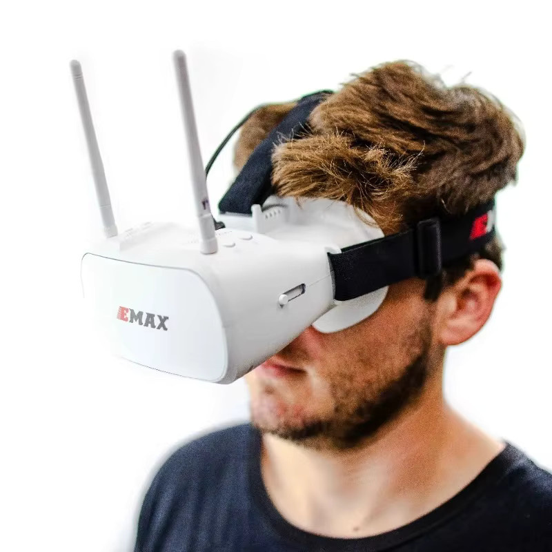 Emax Tinyhawk FPV-Brille Diversity Goggle mit 4,3 Zoll Display und Dual-Antennen in Weiß - Bild 3