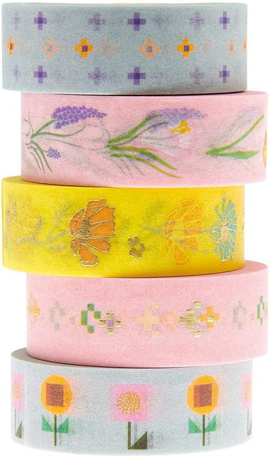 Rico Design Paper Poetry Washi Tape Set Futschikato Blumen Multicolor - Bild 1