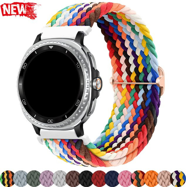 CAOWTAN Nylonarmband für Samsung Galaxy Watch 8, 8 Classic und Ultra 2025/7 Ultra, atmungsaktives Sportarmband aus geflochtenem Nylon, Multicolor, Unisex - Bild 1