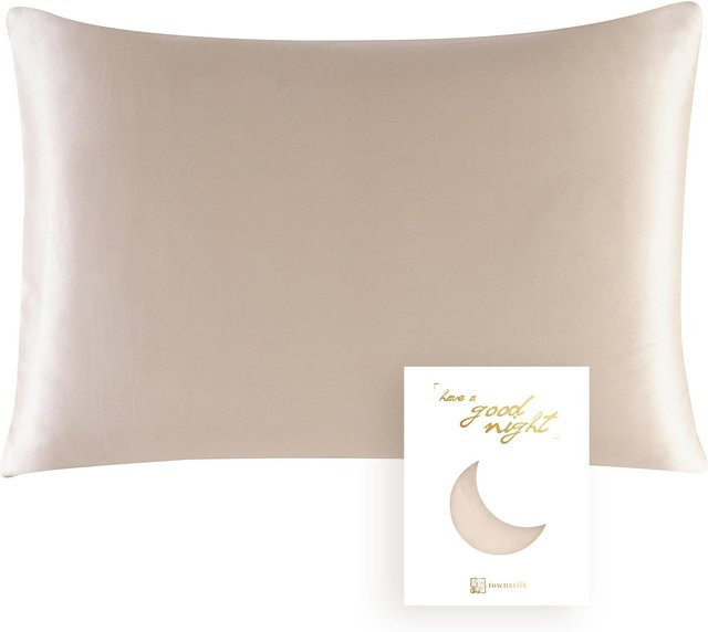 JMG Clothing Luxuriöser Kissenbezug aus 100% natürlicher Maulbeerseide, Beige, B/H: 51 x 66 cm - Bild 1