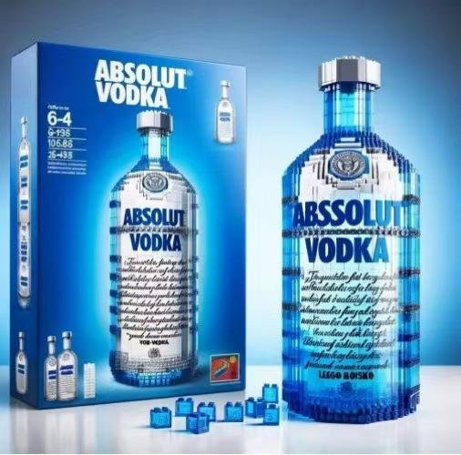 Kreative Bausteine Weinflasche Modell Whiskey oder Wodka, Schreibtisch Dekoration, ab 14 Jahren - Bild 1