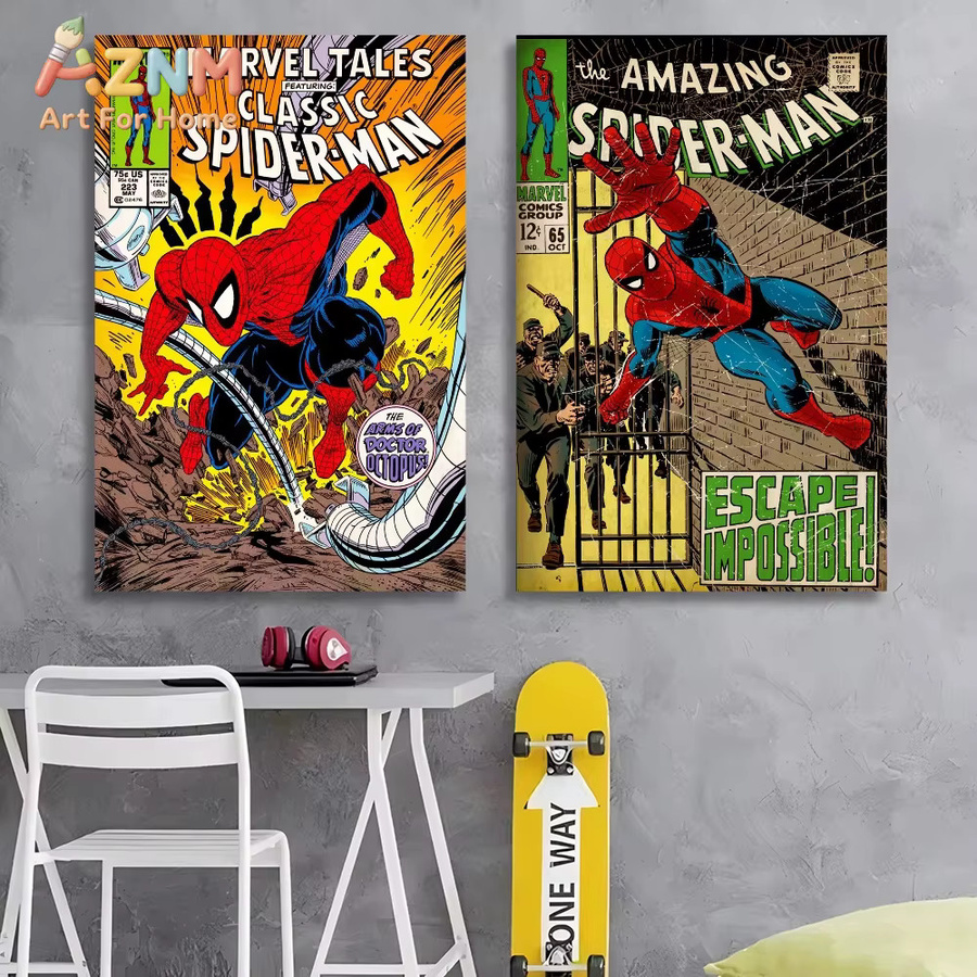KAYOU Spiderman Graffiti Wandkunst Aquarell Poster in Mehrfarbig - Bild 3