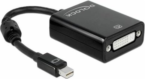 Delock 65098 Mini-DisplayPort auf DVI Adapter Schwarz (1x Mini-DisplayPort Stecker, 1x DVI-Buchse 24+5pol.) - Bild 1