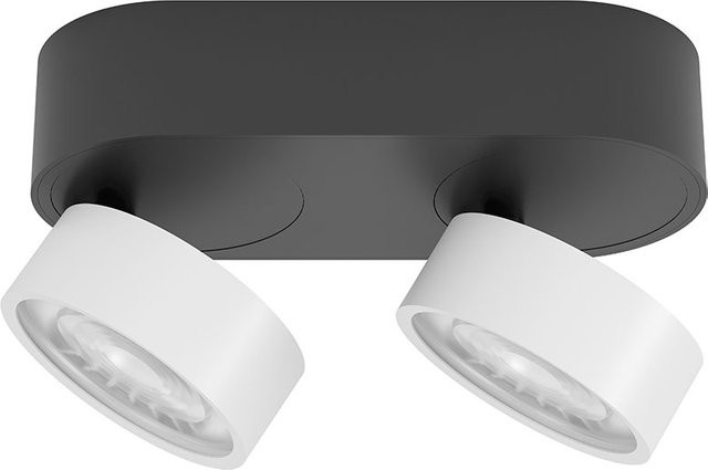 LUX-IT Swing 95 Round LED-Deckenstrahler 2-flammig, Schwarz und Weiß, dimmbar, Warmweiß 2700K - Bild 1