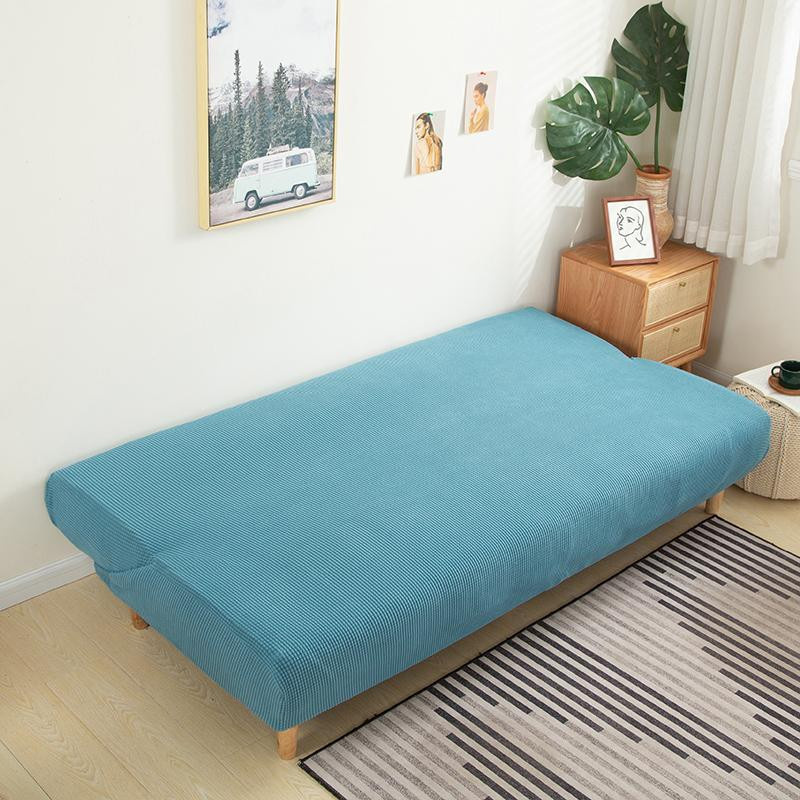 S-EMIGA Jacquard-Klappsofabezug in Schwarz, elastischer Spandex-Schonbezug für armlose Sofas, Größe L (Länge: 185-200 cm) - Bild 2