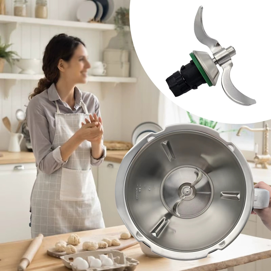 Vorwerk Edelstahl-Knetklinge für TM5, TM6 und TM7 in Silber zur Teigbearbeitung und Pastenherstellung - Bild 3