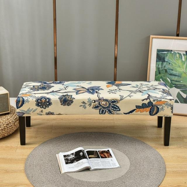 Schmutzabweisender Stretch-Bankbezug mit Grafikprint für Esszimmer und Wohnzimmer, Mehrfarbig - Bild 1