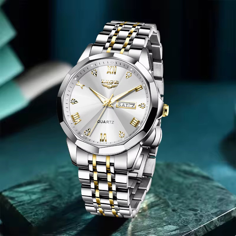 LIGE Armbanduhr Quarz, Edelstahl, Silber, Damen, Datum - Bild 4