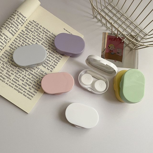 JETTING Kontaktlinsenbox mit Spiegel, Kunststoff, Macaron-Farben - Bild 1