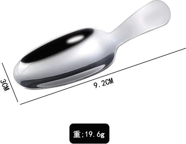 Yiran Furniture Edelstahl Teelöffel mit kurzem Griff und rundem Kopf in Silber, ideal als Zucker-, Salz- oder Gewürzlöffel sowie Dessertlöffel - Bild 1