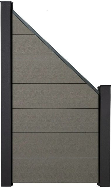 GroJa Solid Grande Steckzaun Schräg in Grau, B/H: 90 x 180 cm - Bild 1