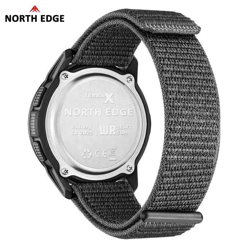 NORTH EDGE Digitaluhr, Herren, Kunststoff, Textil/NATO, Schwarz, 5 ATM - Bild 2