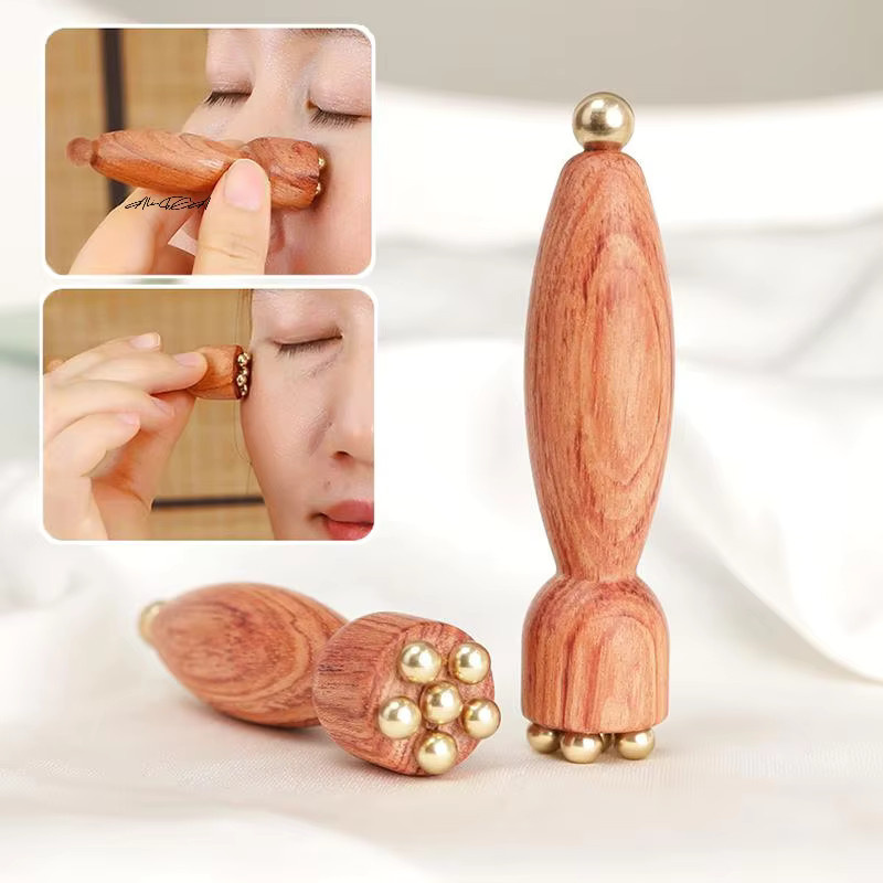 HNKMP Gua Sha Werkzeug aus Messing und Palisander, Unisex - Bild 2