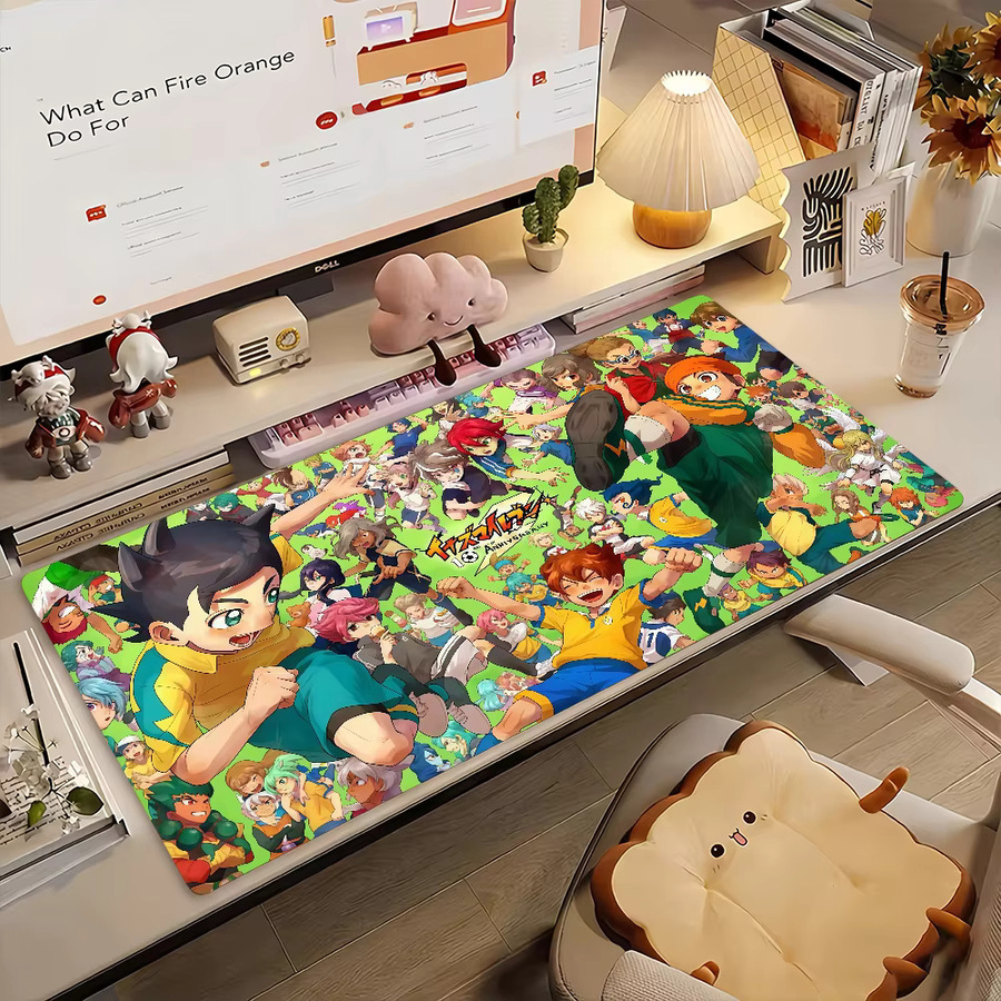I-InazumaS E-ElevenES Anime-Mauspad XXL Schreibtischunterlage in Multicolour mit rutschfester Unterseite und verriegelbarem Rand für Gaming und Büro - Bild 2